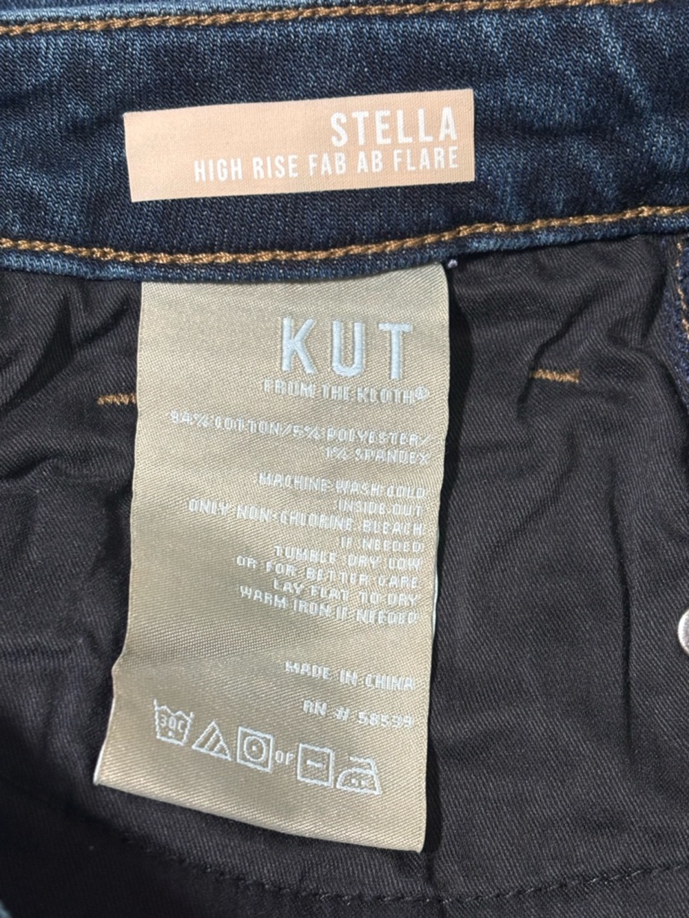 Kut From The Kloth Stella High Rise Fab Ab Flare Denim Jeans Size 6 - Picture 12 of 16